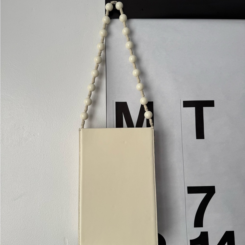 LOW CLASSIC Beaded Top Handle Leather Shoulder Bag